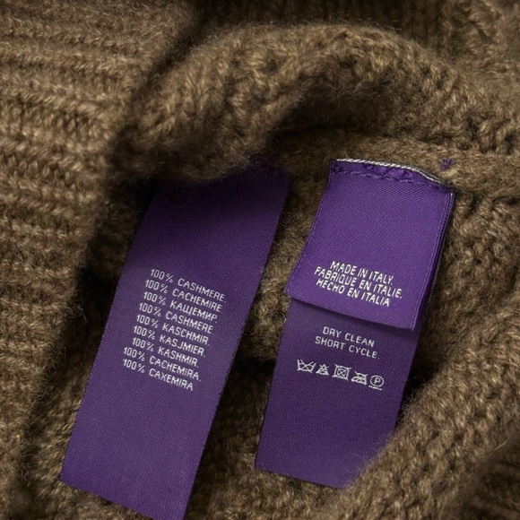 Ralph Lauren purple label cashmere cable knit turtleneck Sweater - Picture 6 of 7